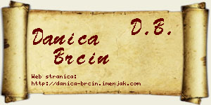 Danica Brčin vizit kartica